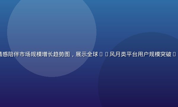 2026年AI情感陪伴市场规模增长趋势图，展示全球AI风月类平台用户规模突破10亿的数据可视化